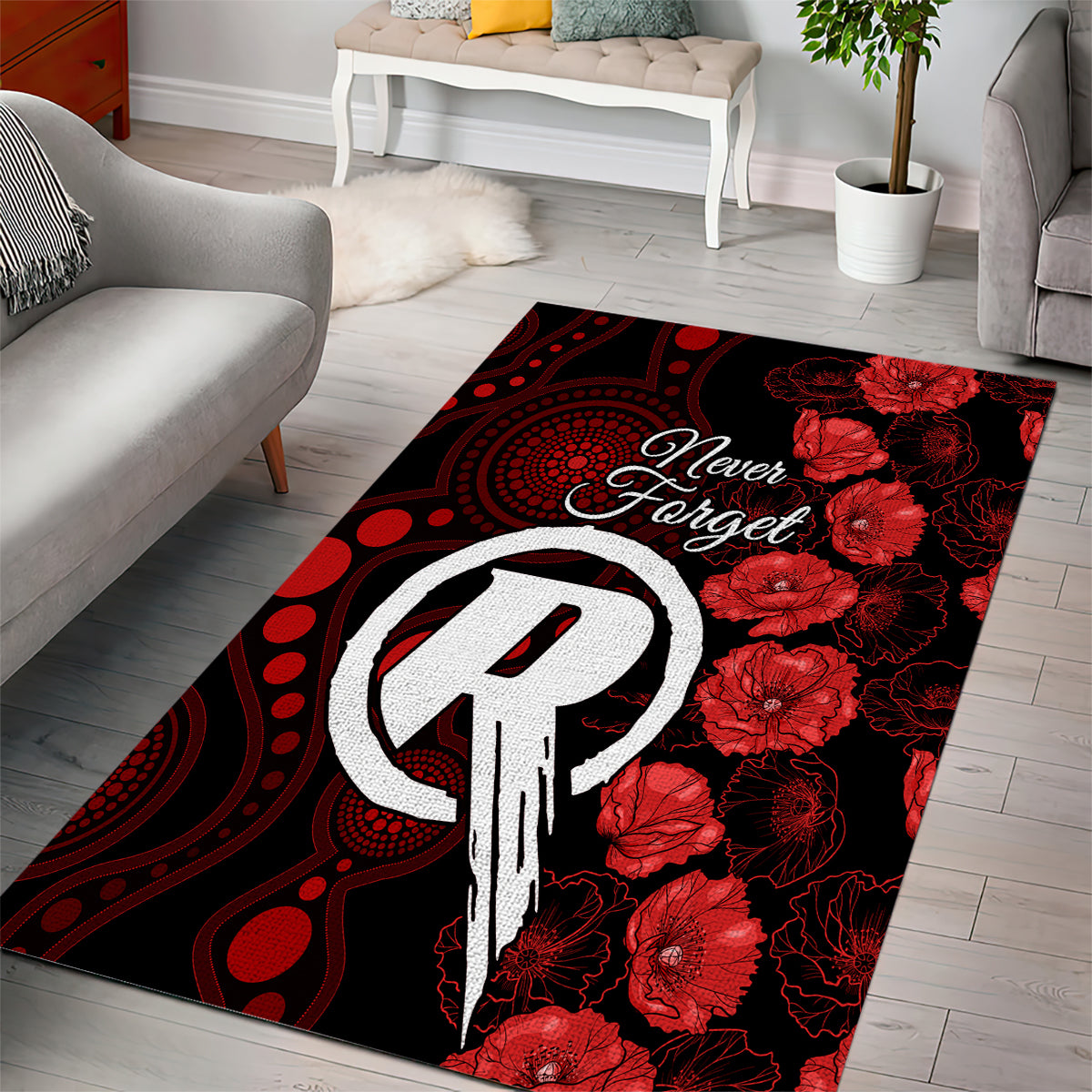 renegades-cricket-never-forget-custom-area-rug-anzac-day-with-poppy-aboriginal