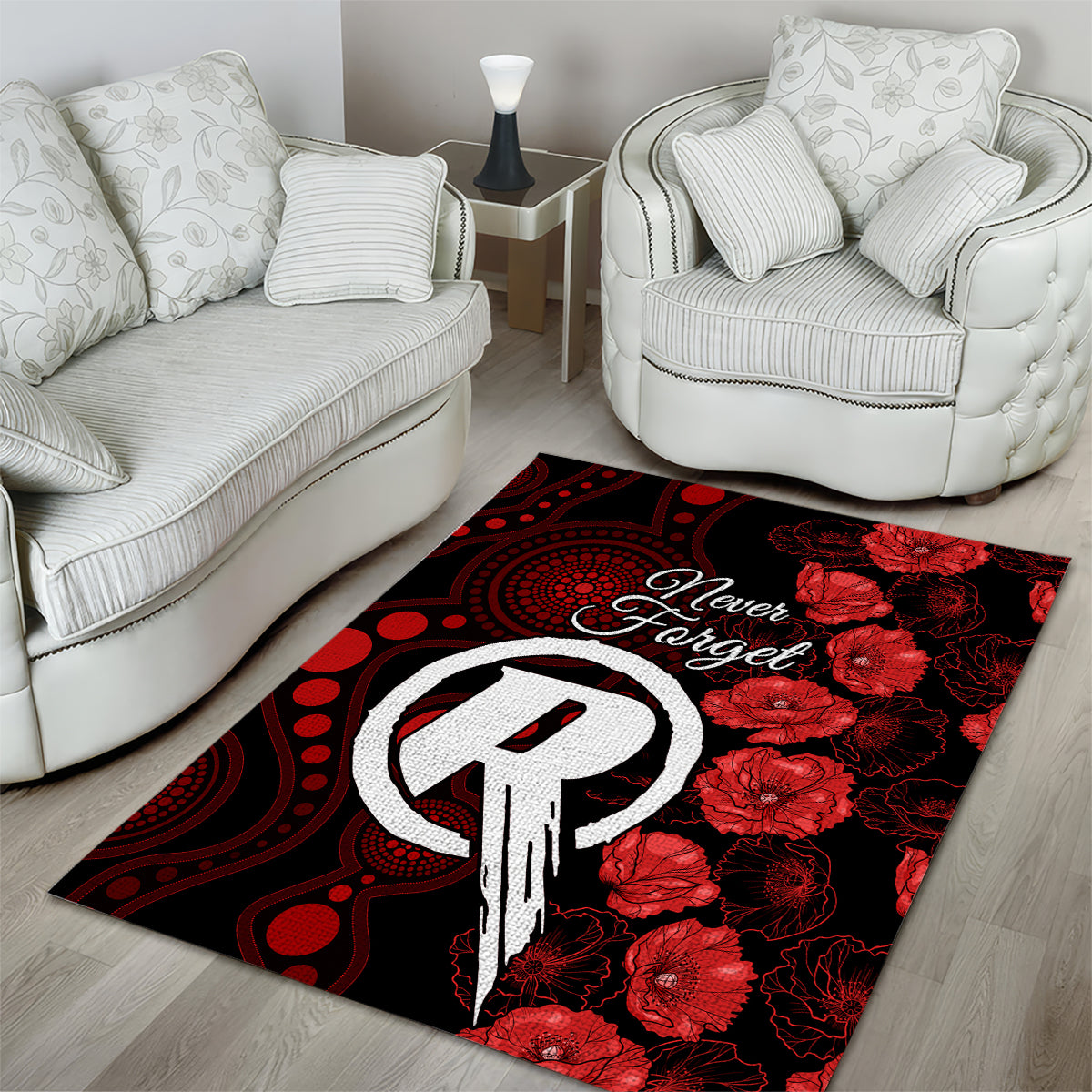 renegades-cricket-never-forget-custom-area-rug-anzac-day-with-poppy-aboriginal