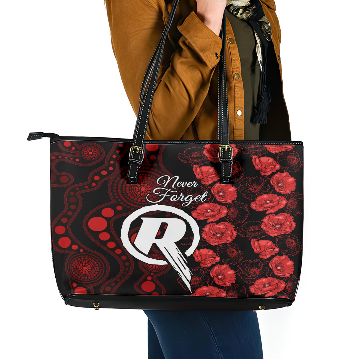 renegades-cricket-never-forget-custom-leather-tote-bag-anzac-day-with-poppy-aboriginal