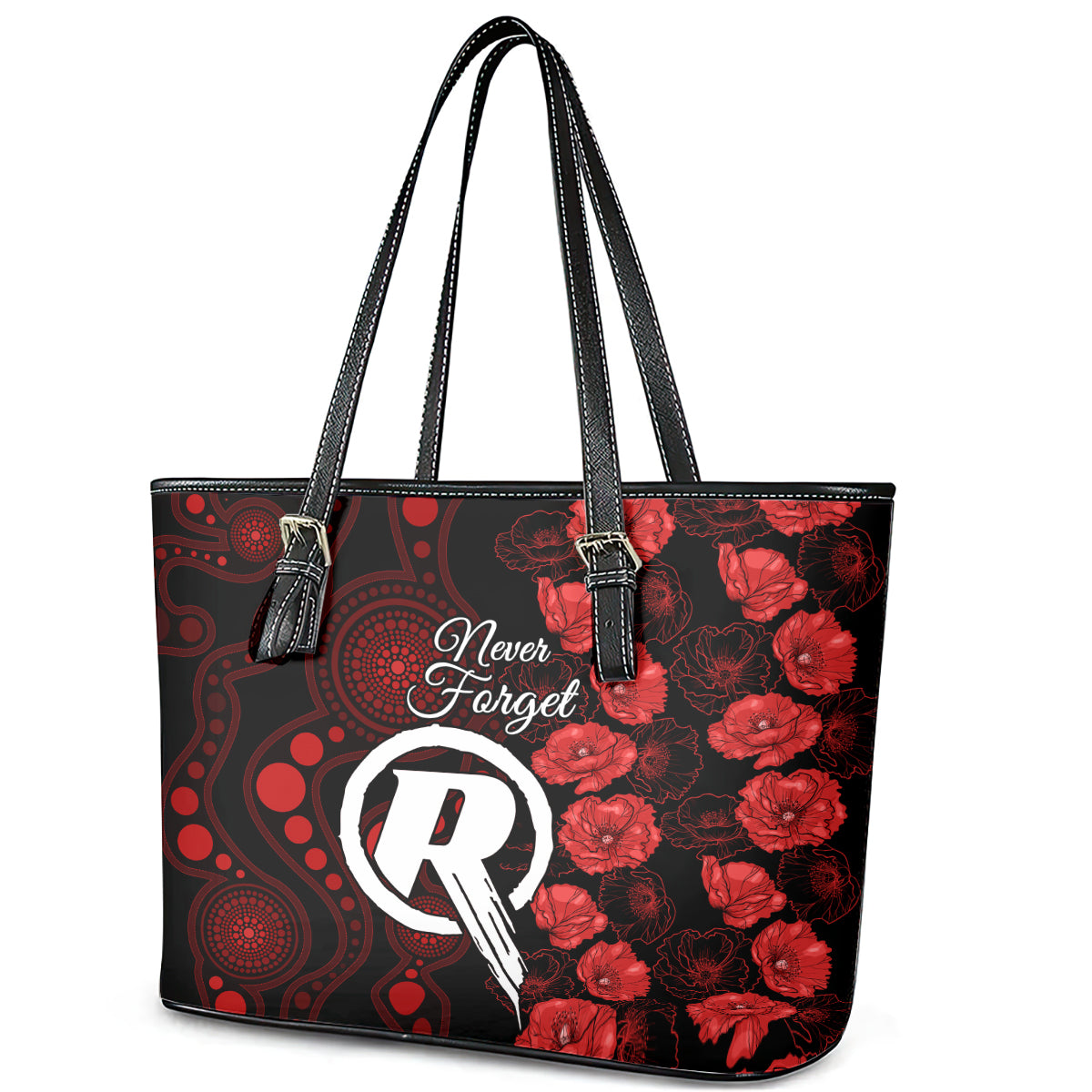 renegades-cricket-never-forget-custom-leather-tote-bag-anzac-day-with-poppy-aboriginal