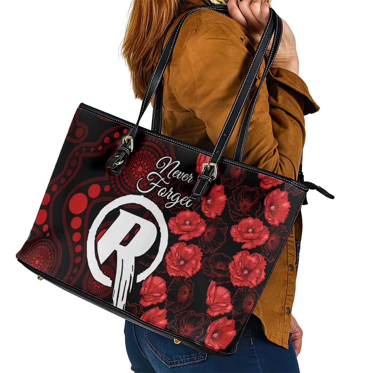 renegades-cricket-never-forget-custom-leather-tote-bag-anzac-day-with-poppy-aboriginal