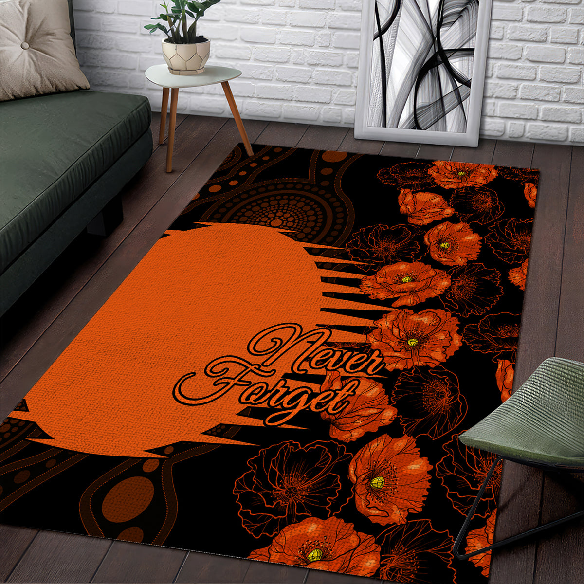 scorchers-cricket-never-forget-custom-area-rug-anzac-day-with-poppy-aboriginal