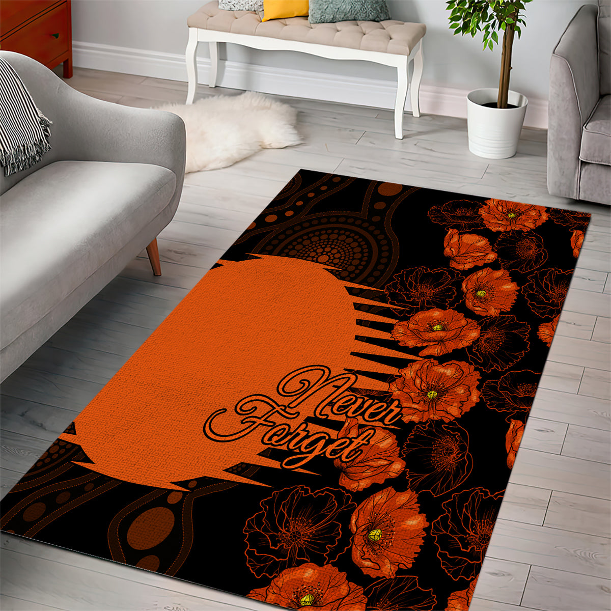 scorchers-cricket-never-forget-custom-area-rug-anzac-day-with-poppy-aboriginal