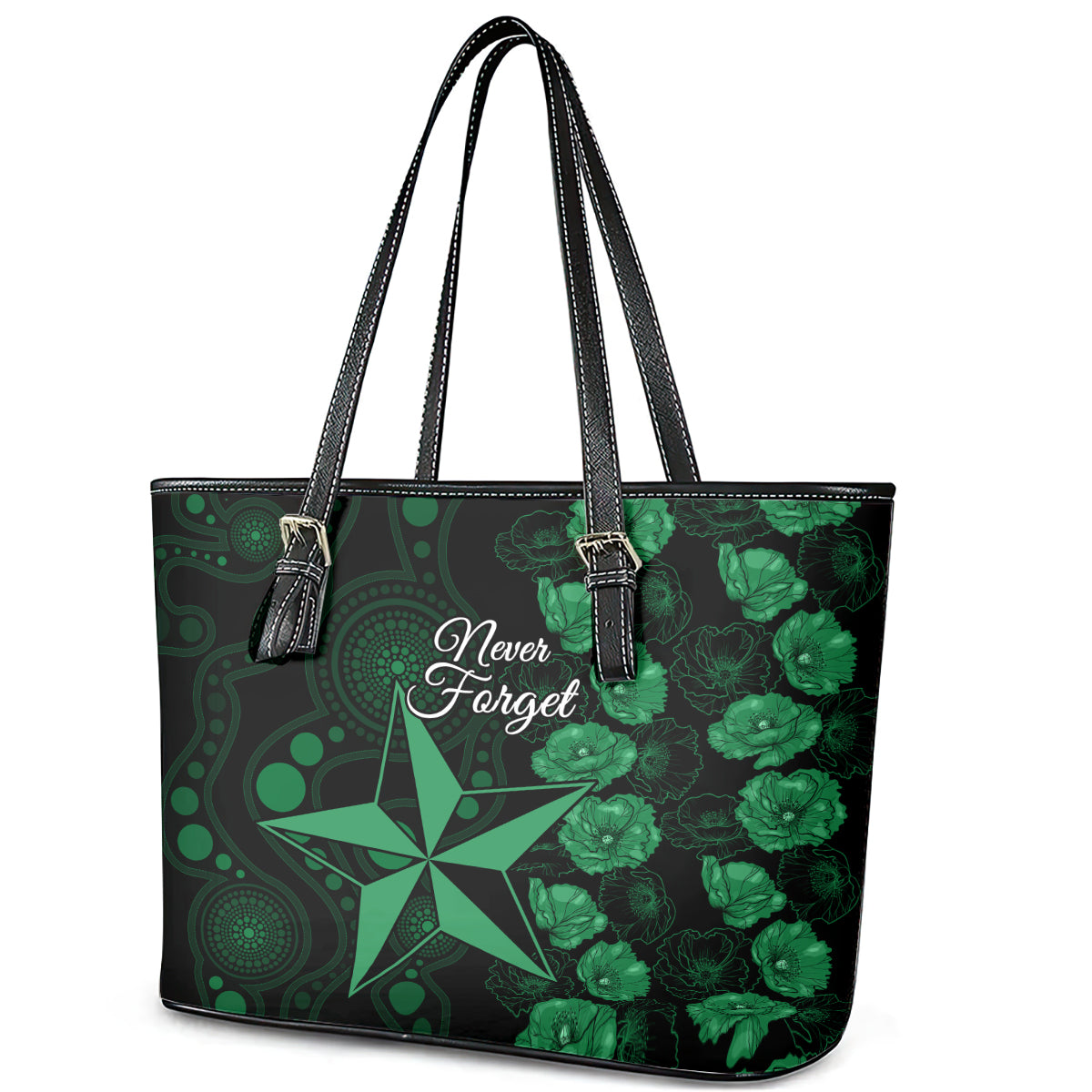 stars-cricket-never-forget-custom-leather-tote-bag-anzac-day-with-poppy-aboriginal