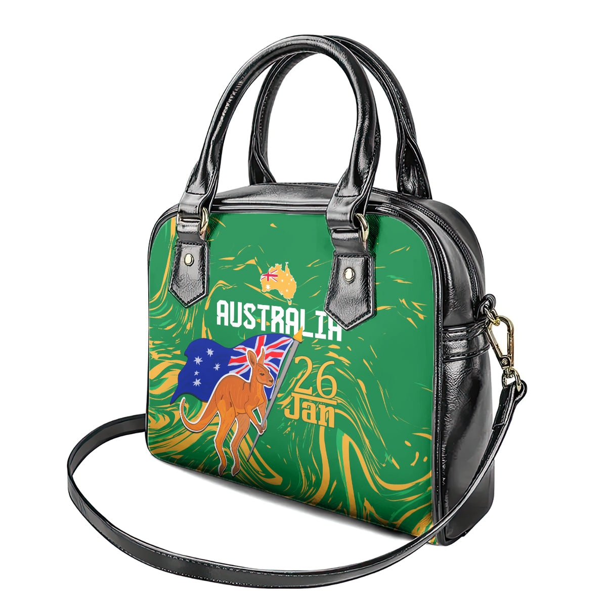 Proud To Be Australia Day Shoulder Handbag Kangaroo with National Color