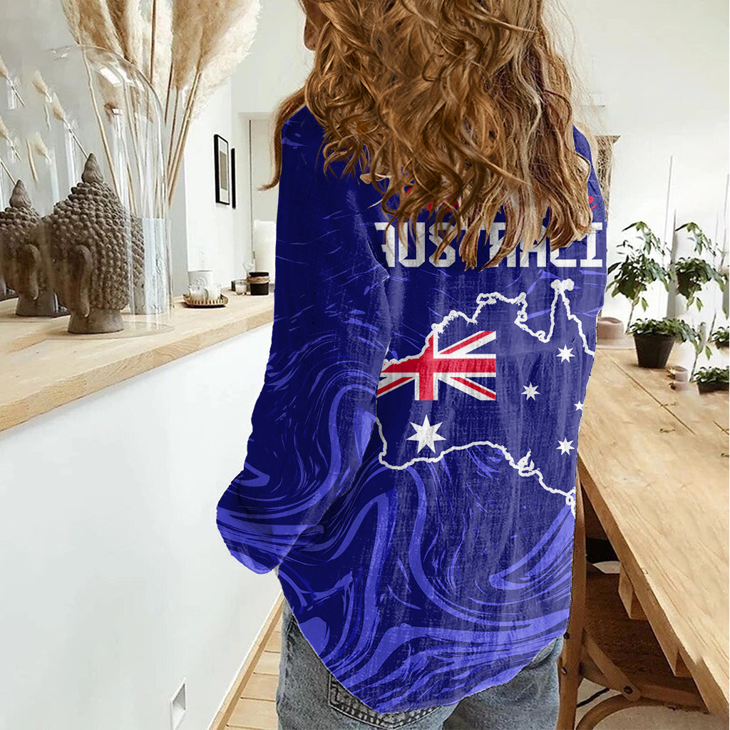 Proud To Be Australia Day Women Casual Shirt Kangaroo with Flag Color