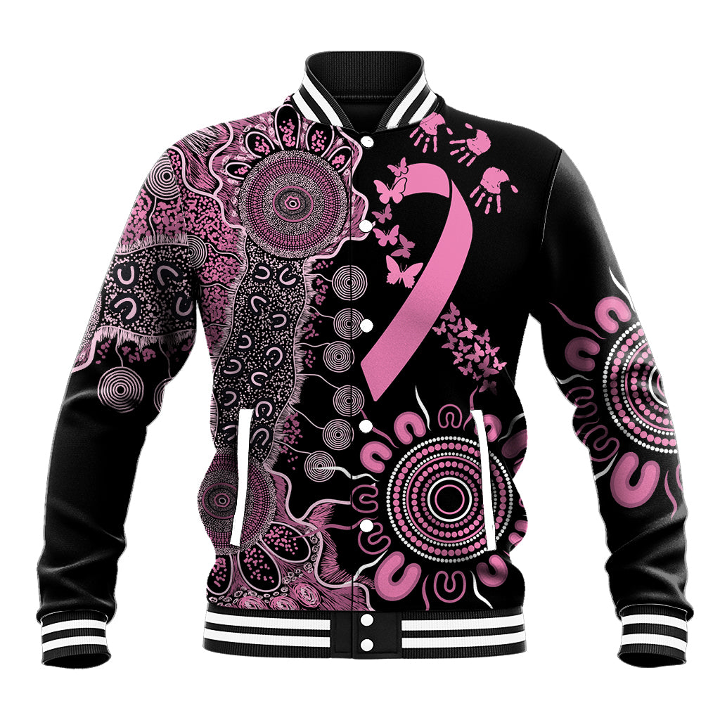 Personalised Aboriginal Ribbons Baseball Jacket Beautiful Butterflies Breast Cancer Awareness