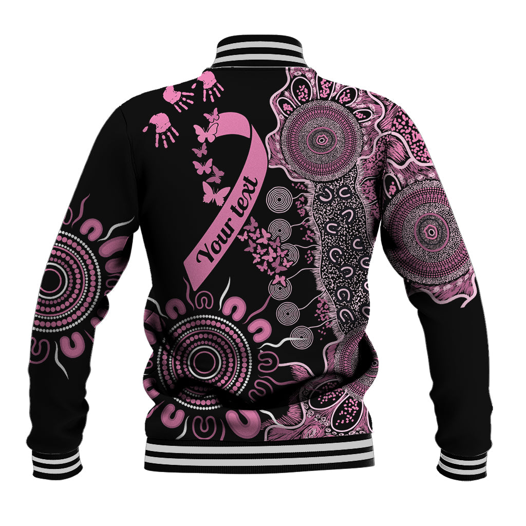 Personalised Aboriginal Ribbons Baseball Jacket Beautiful Butterflies Breast Cancer Awareness