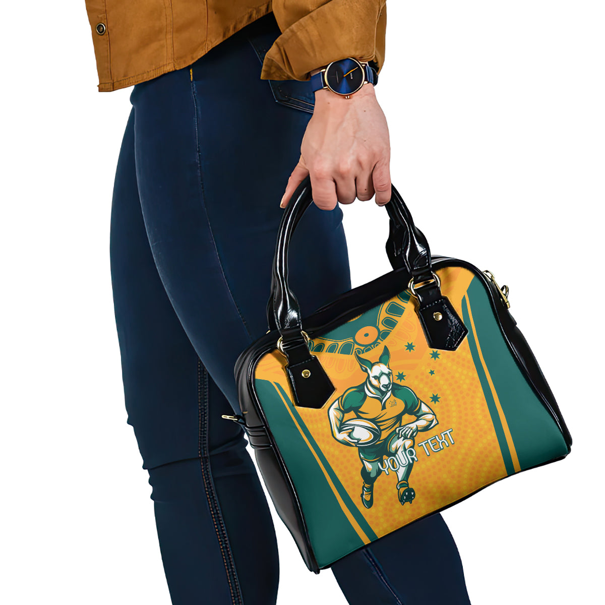 Custom Australia Rugby Shoulder Handbag Wallabies Mascots Sporty Version