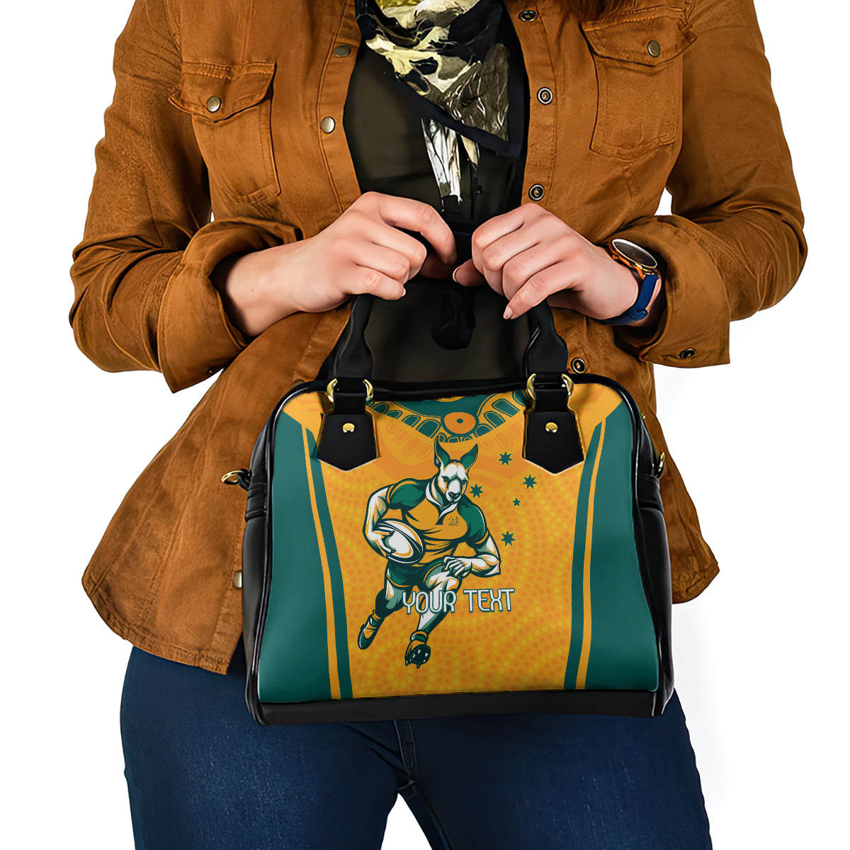 Custom Australia Rugby Shoulder Handbag Wallabies Mascots Sporty Version