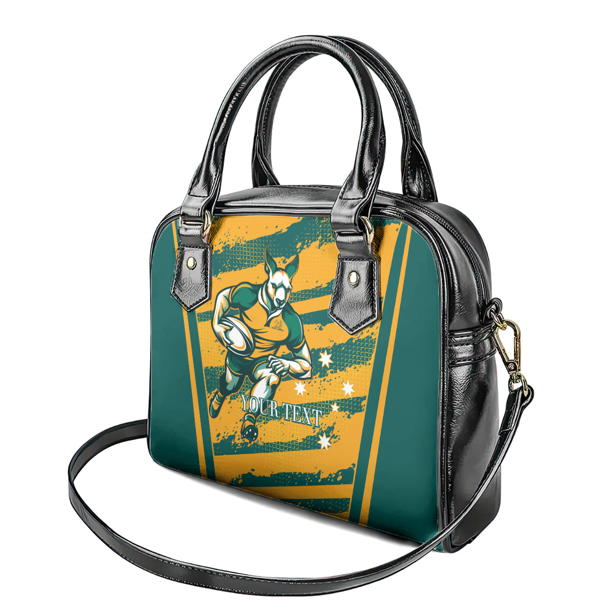 Custom Australia Rugby Shoulder Handbag Wallabies Mascots Indigenous Aboriginal Version