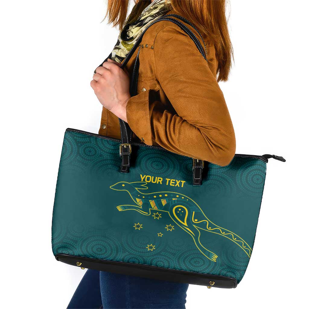 Custom Australia Rugby Leather Tote Bag Proud of Aussie Kangaroo