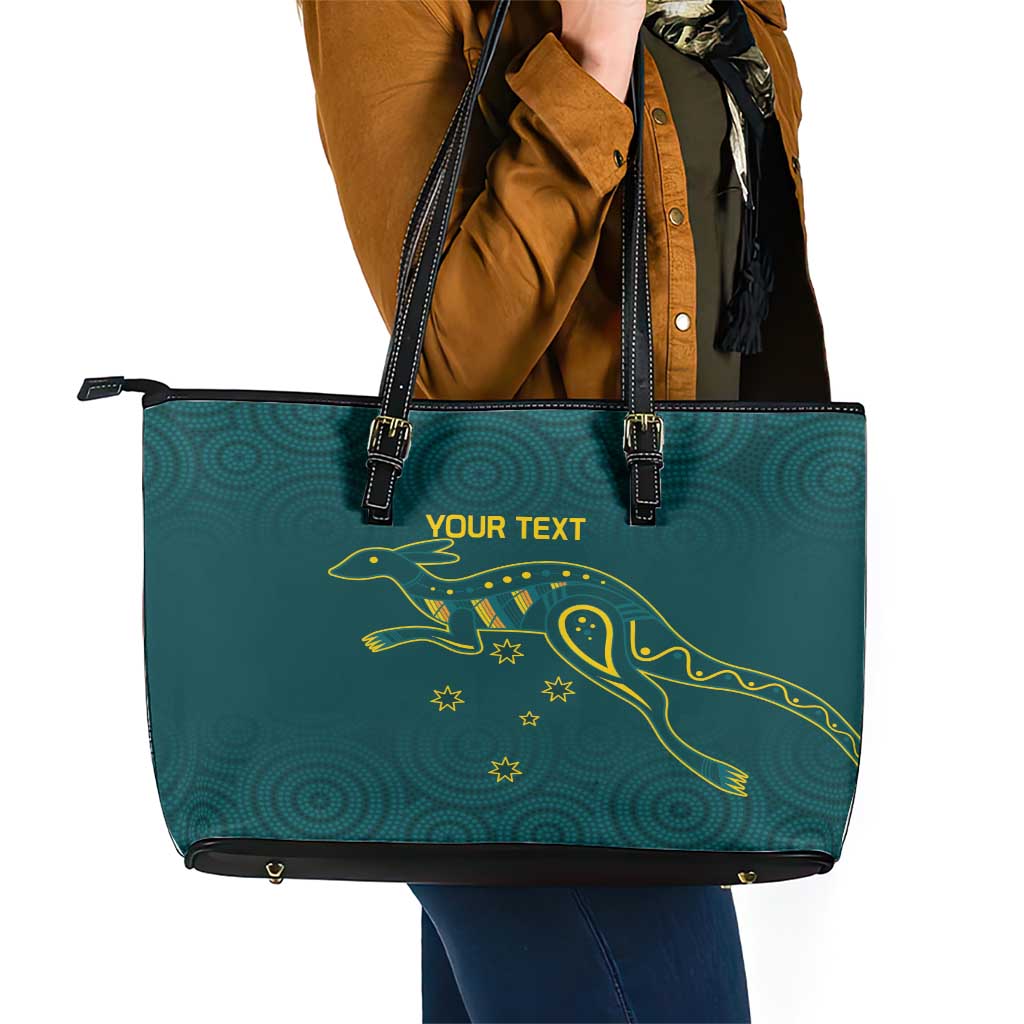 Custom Australia Rugby Leather Tote Bag Proud of Aussie Kangaroo