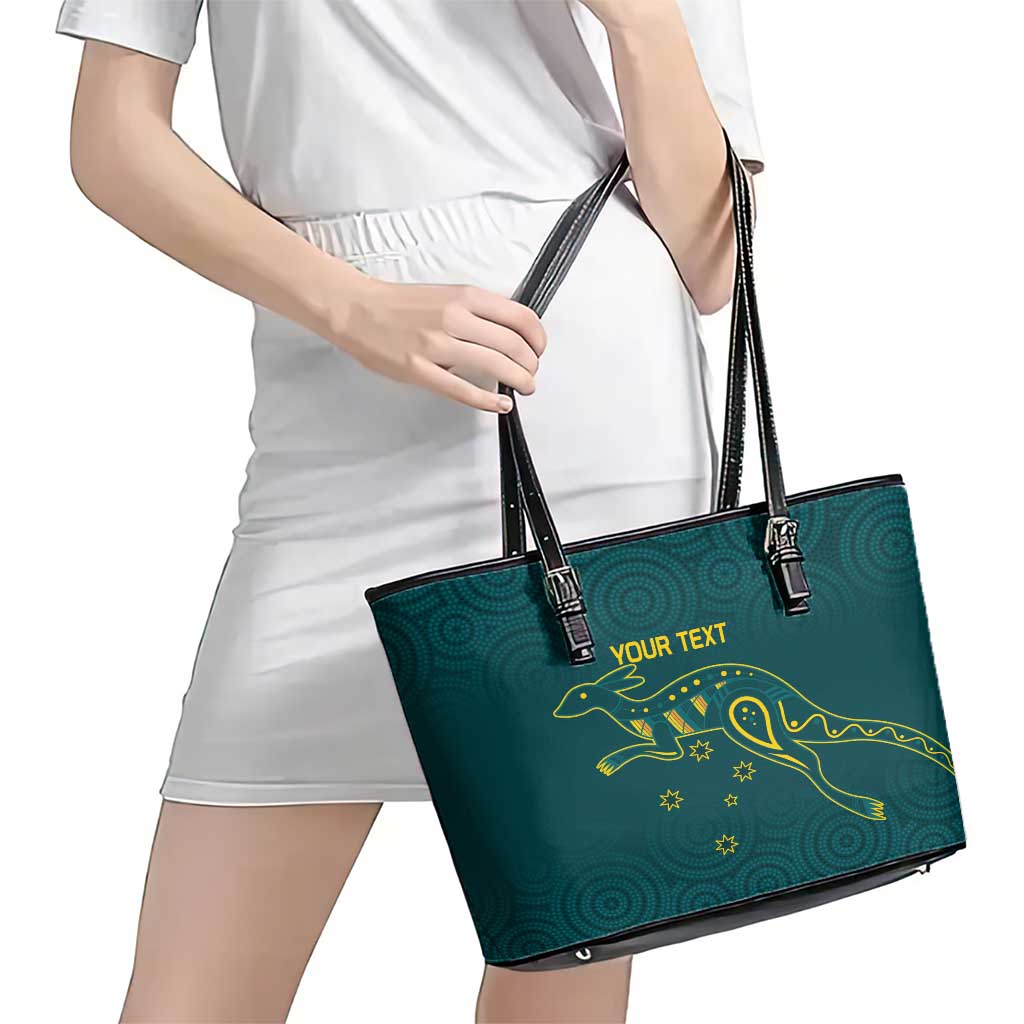 Custom Australia Rugby Leather Tote Bag Proud of Aussie Kangaroo