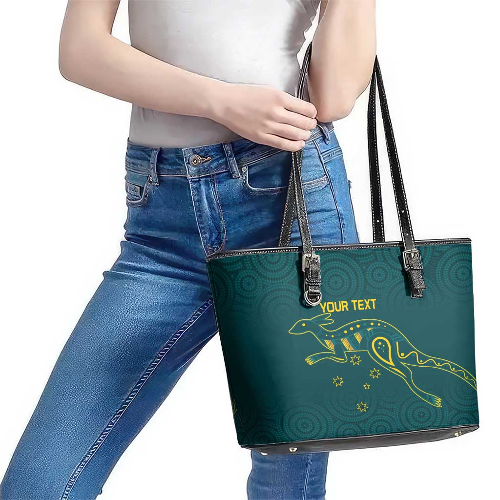 Custom Australia Rugby Leather Tote Bag Proud of Aussie Kangaroo