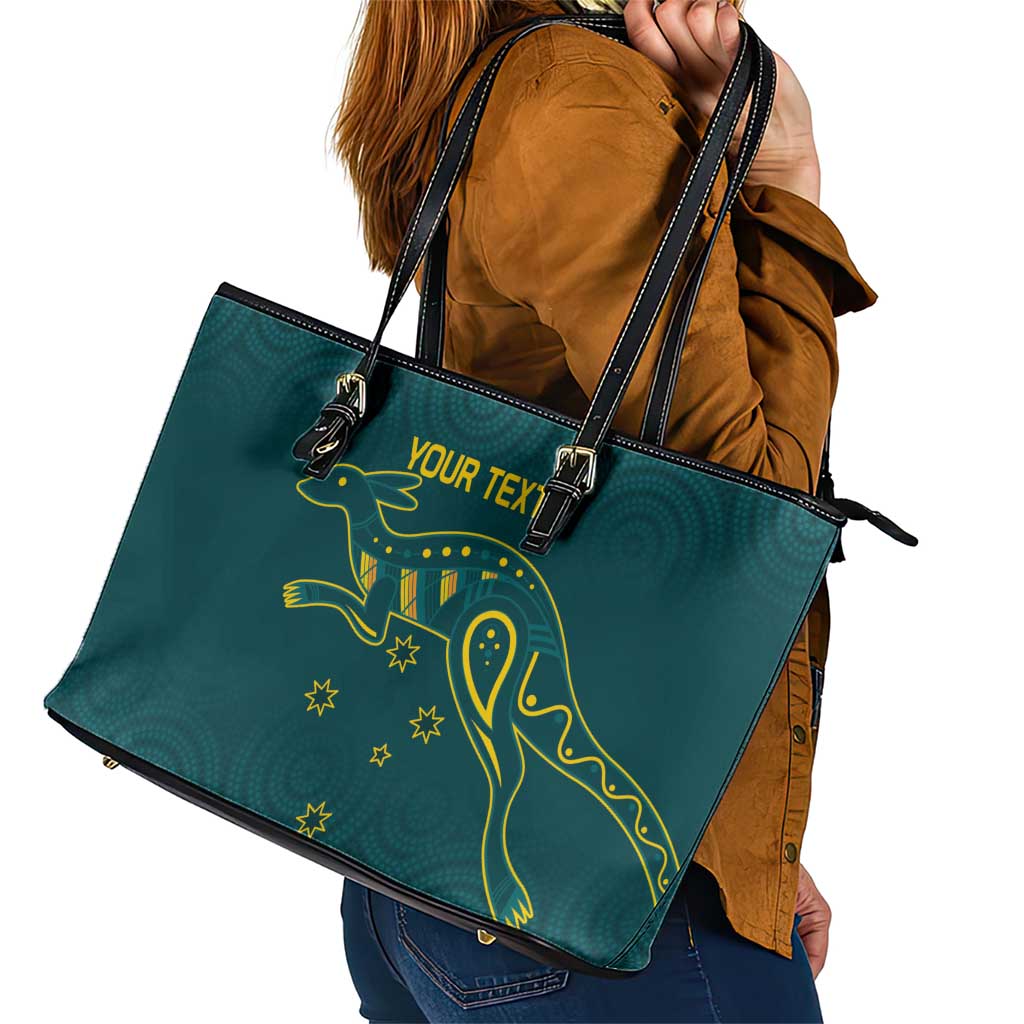 Custom Australia Rugby Leather Tote Bag Proud of Aussie Kangaroo