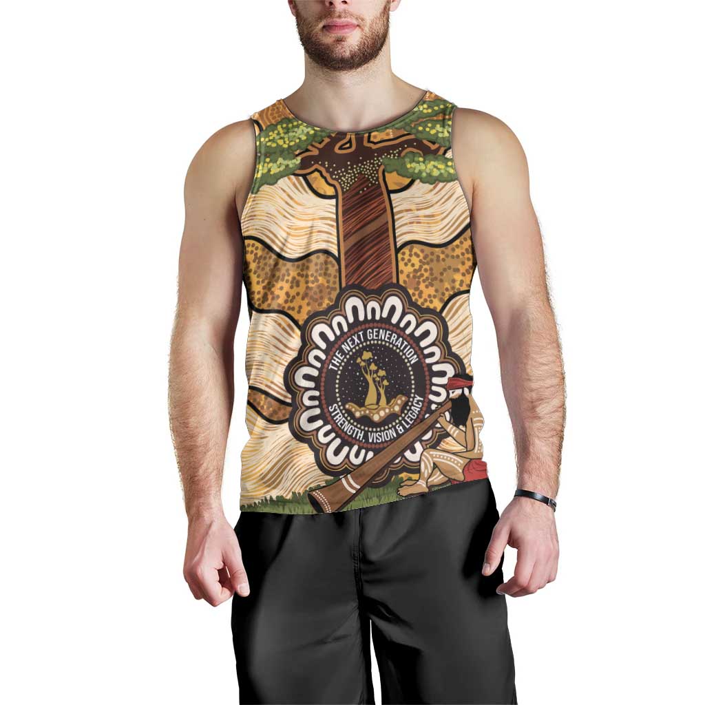 Aboriginal-Islanders NAIDOC Week Personalised Men Tank Top Boab Tree Indigenous Art