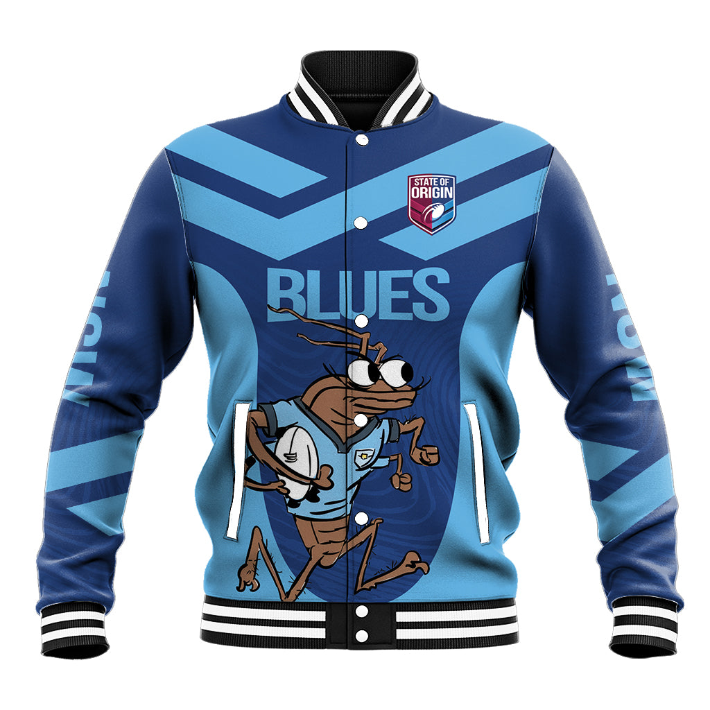 Custom New South Wales Rugby Baseball Jacket Blues Cockroach Origin Sporty