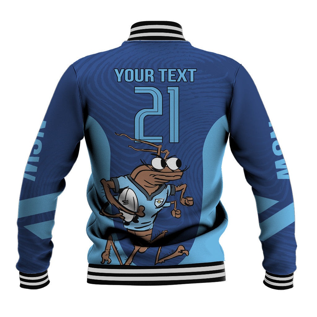 Custom New South Wales Rugby Baseball Jacket Blues Cockroach Origin Sporty