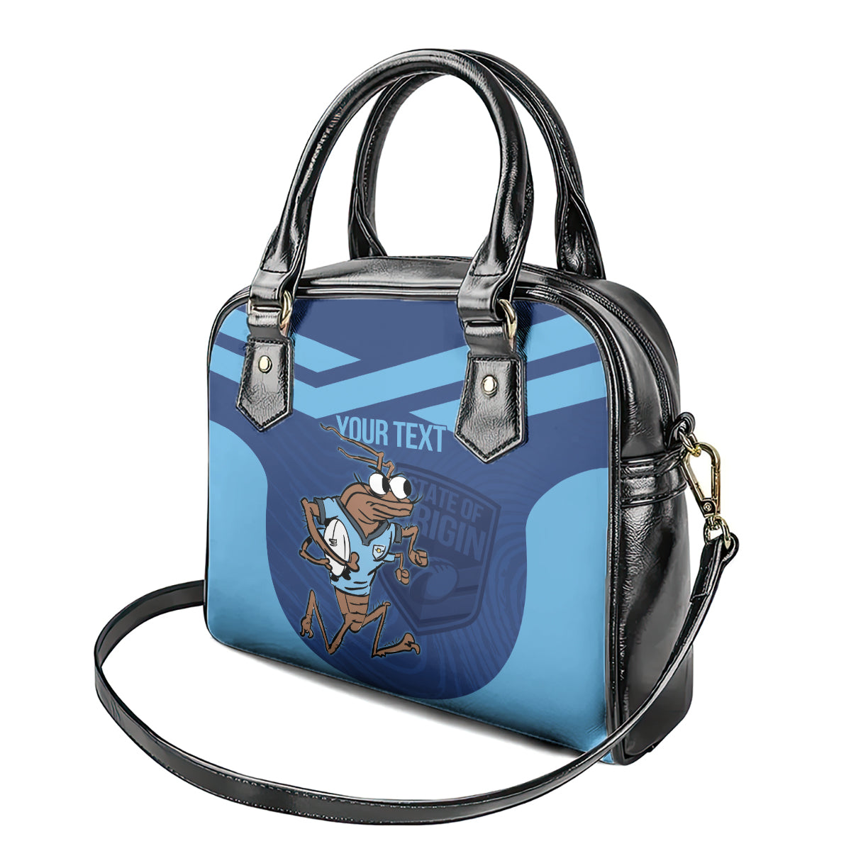 Custom New South Wales Rugby Shoulder Handbag Blues Cockroach Origin Sporty