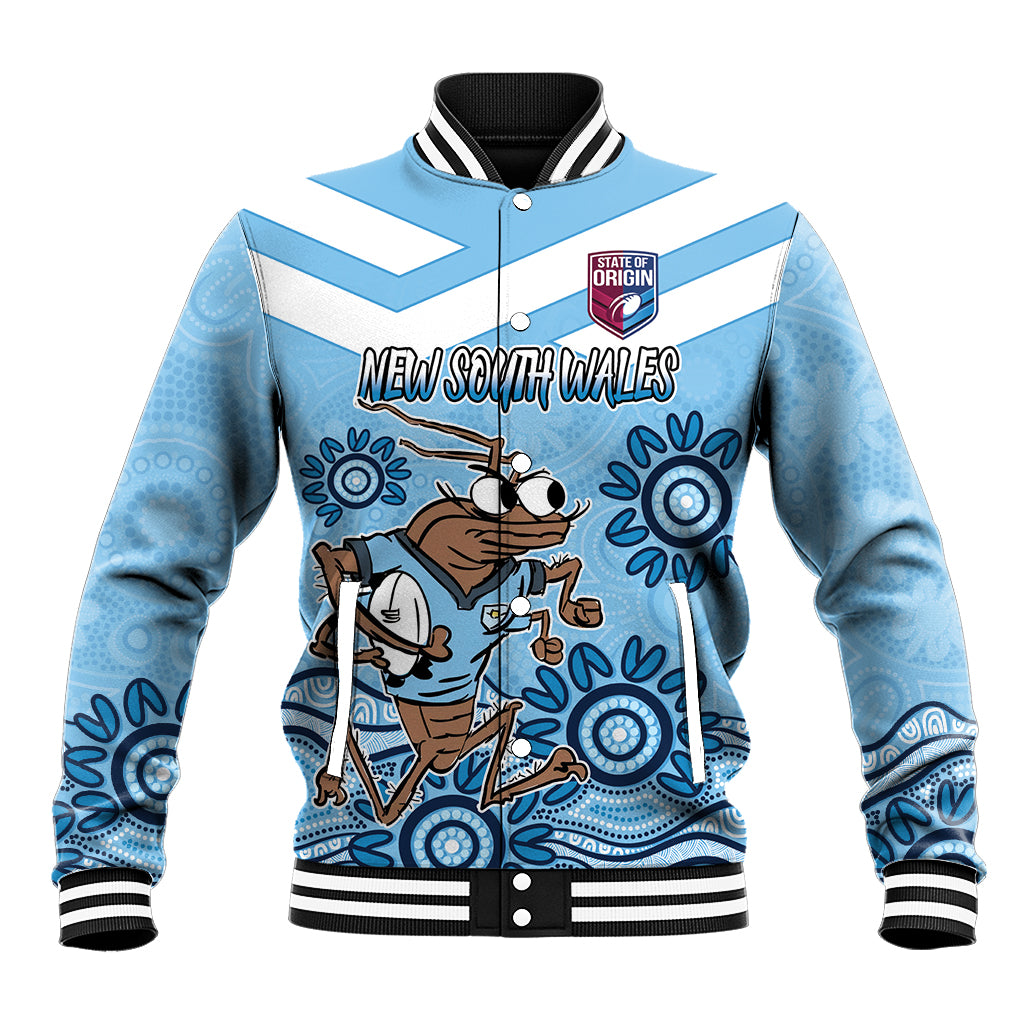 Custom NSW Blues Cockroach Blooded Aboriginal Inspired Baseball Jacket