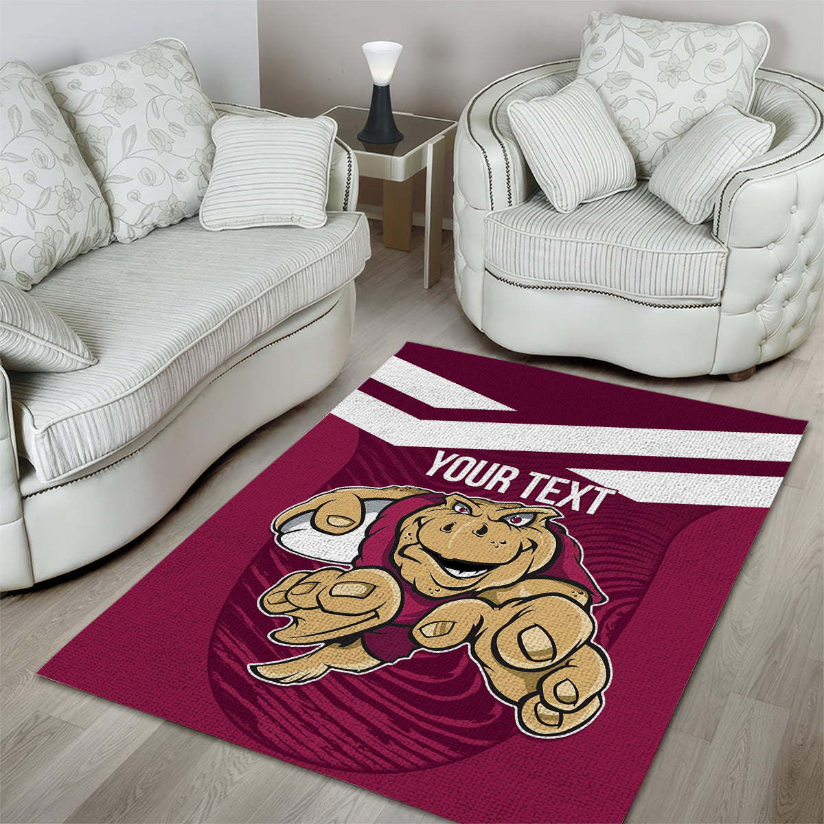 Custom Queensland Rugby Area Rug Maroons Cane Toad Origin Sporty