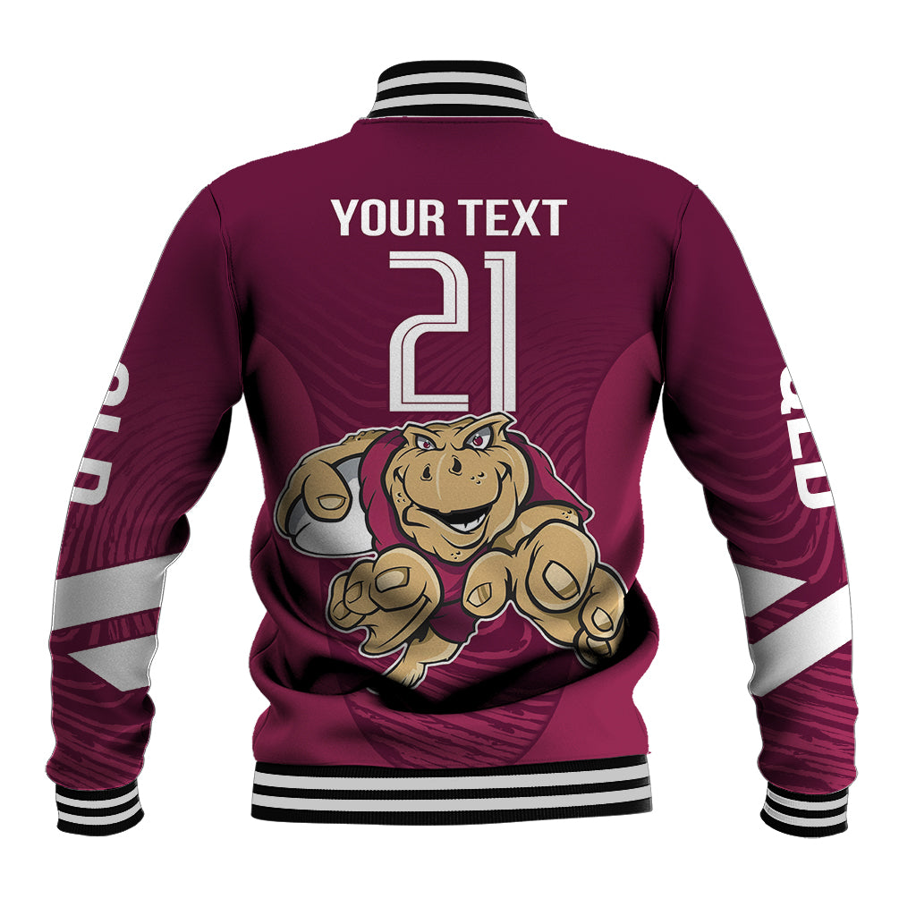 Custom Queensland Rugby Baseball Jacket Maroons Cane Toad Origin Sporty