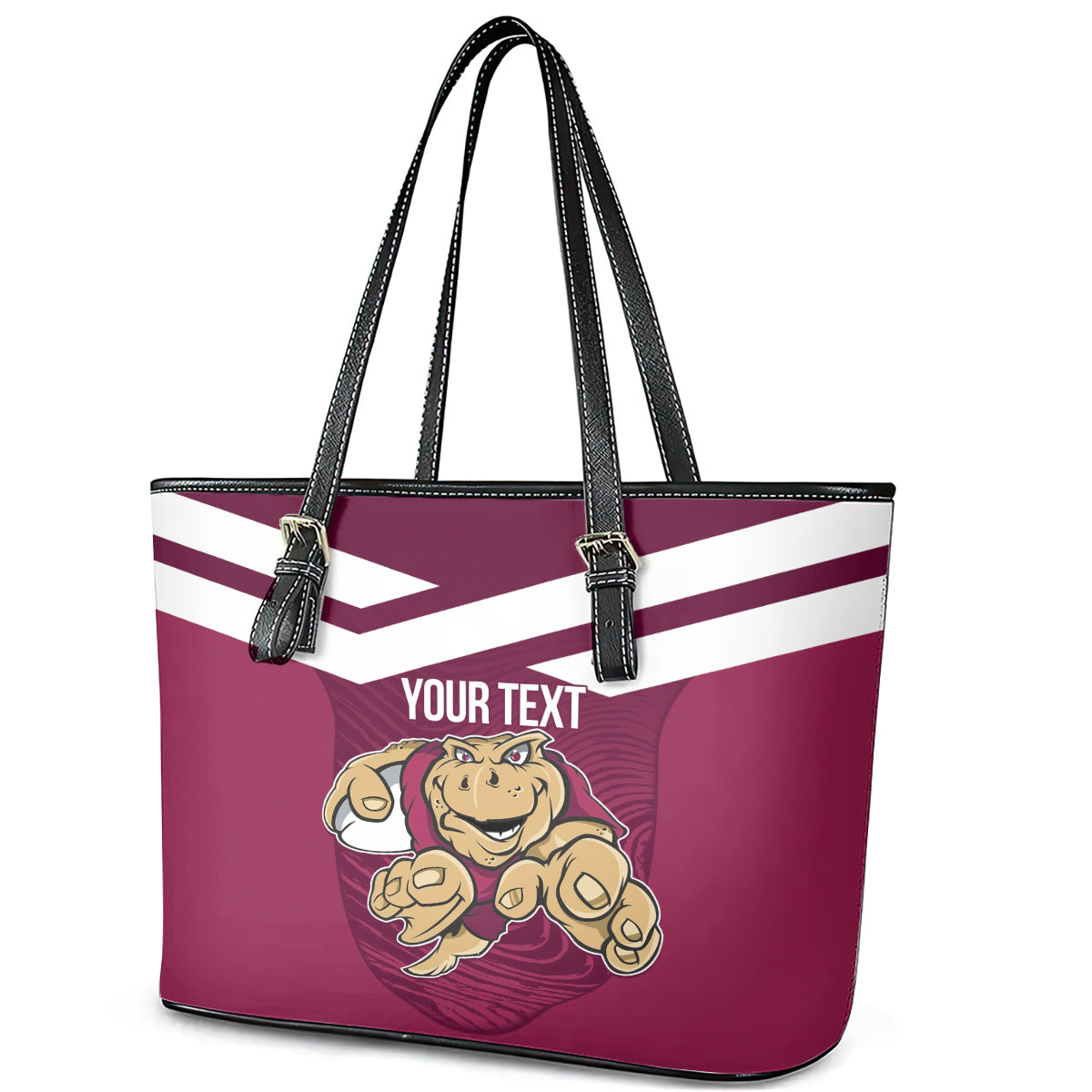 Custom Queensland Rugby Leather Tote Bag Maroons Cane Toad Origin Sporty