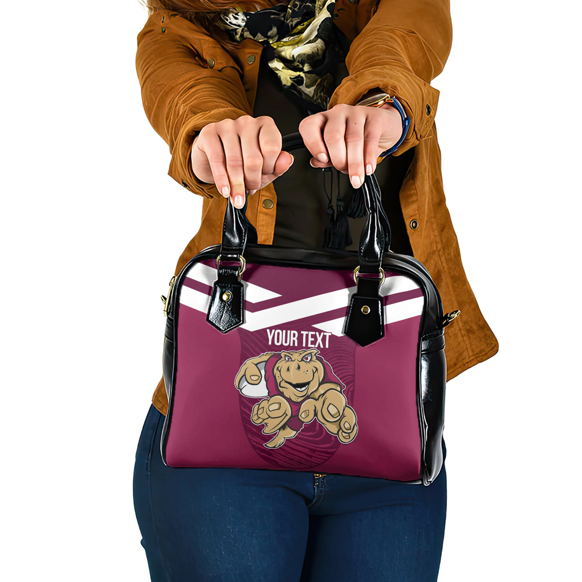 Custom Queensland Rugby Shoulder Handbag Maroons Cane Toad Origin Sporty