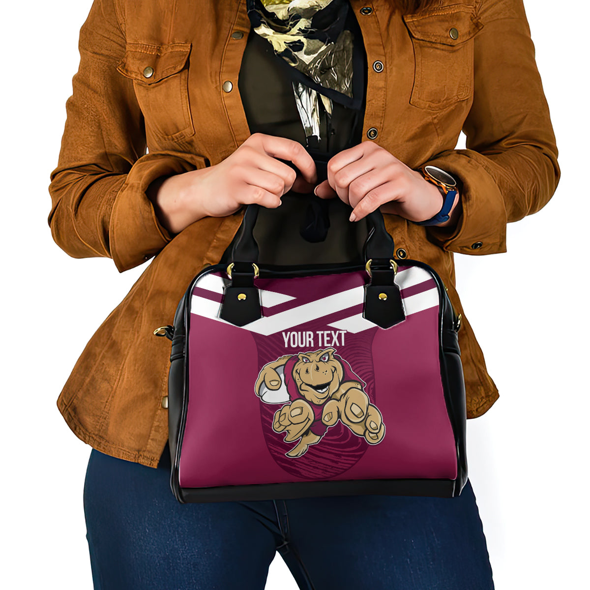 Custom Queensland Rugby Shoulder Handbag Maroons Cane Toad Origin Sporty