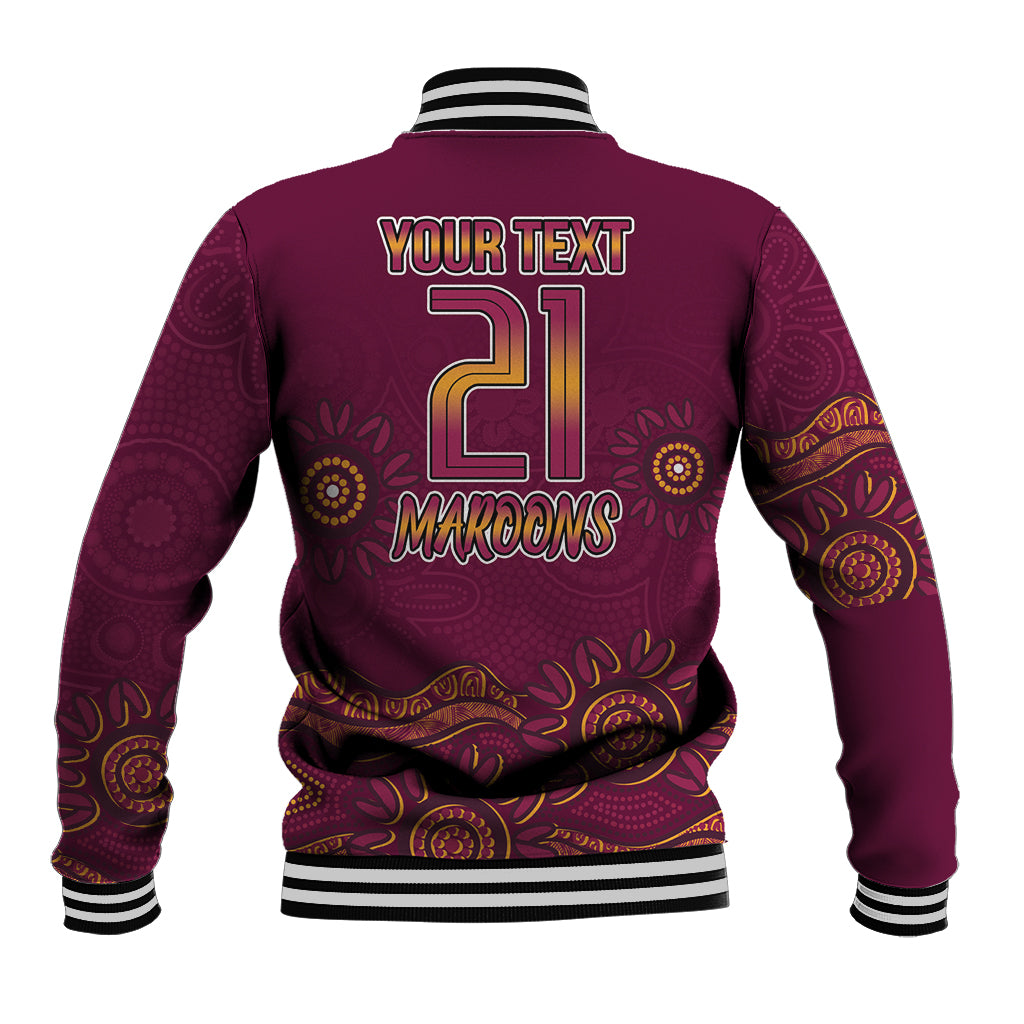 Custom QLD Maroons Cane Toad Blooded Aboriginal Inspired Baseball Jacket