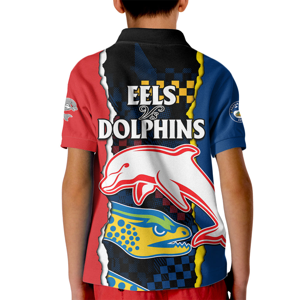 nrl-combine-dolphins-and-parra-eels-kid-polo-shirt-simple-style