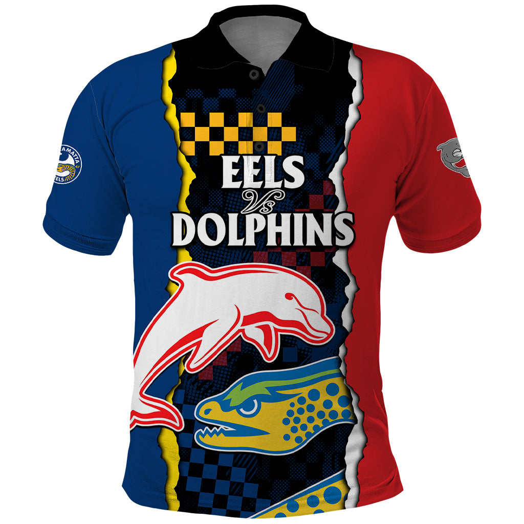 nrl-combine-dolphins-and-parra-eels-polo-shirt-simple-style