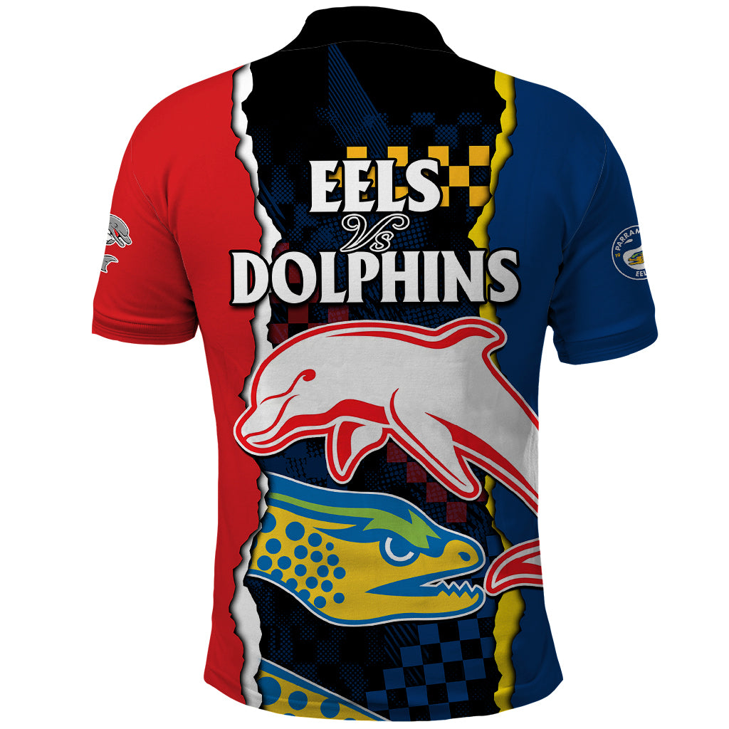 nrl-combine-dolphins-and-parra-eels-polo-shirt-simple-style