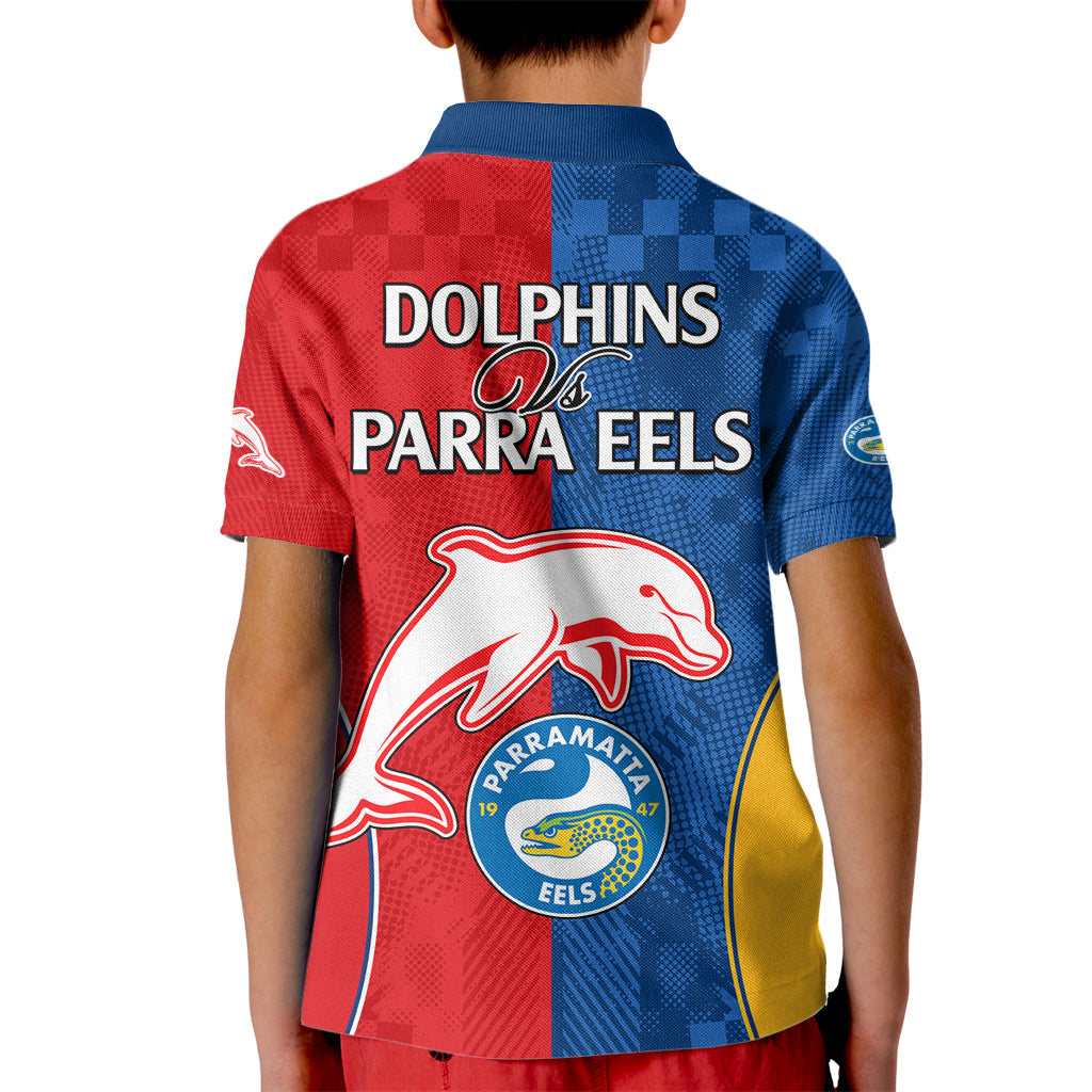 NRL Dolphins Combine Parra Eels Kid Polo Shirt Sporty Style LT9