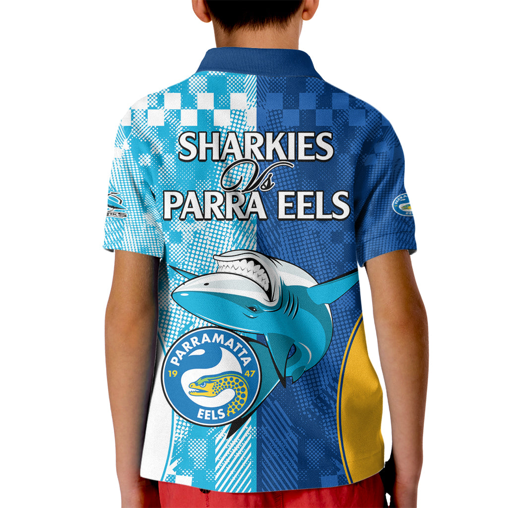 NRL Shark Combine Eels Rugby Kid Polo Shirt Sporty Style LT9