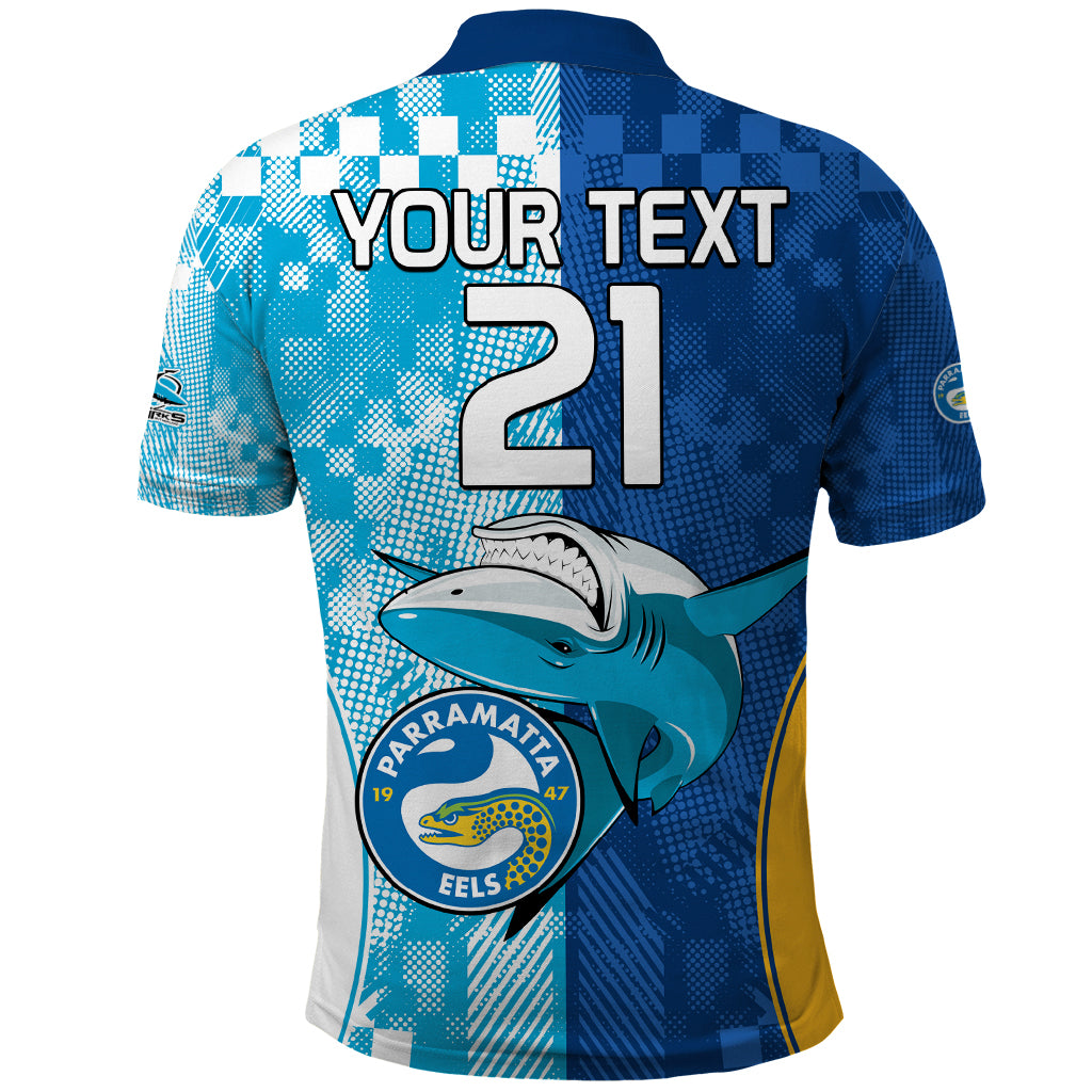 Custom NRL Shark Combine Eels Rugby Polo Shirt Sporty Style LT9