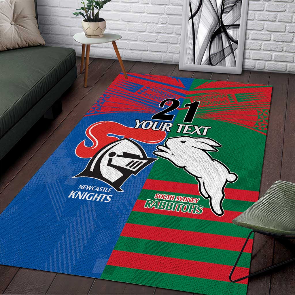 Custom Knights and Rabbitohs Rugby Area Rug Sporty Style