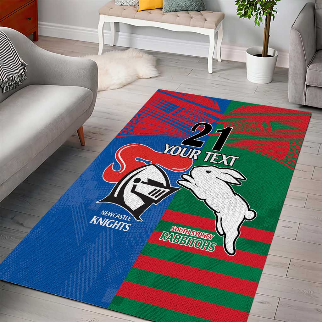 Custom Knights and Rabbitohs Rugby Area Rug Sporty Style