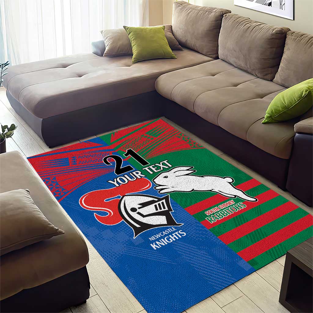 Custom Knights and Rabbitohs Rugby Area Rug Sporty Style