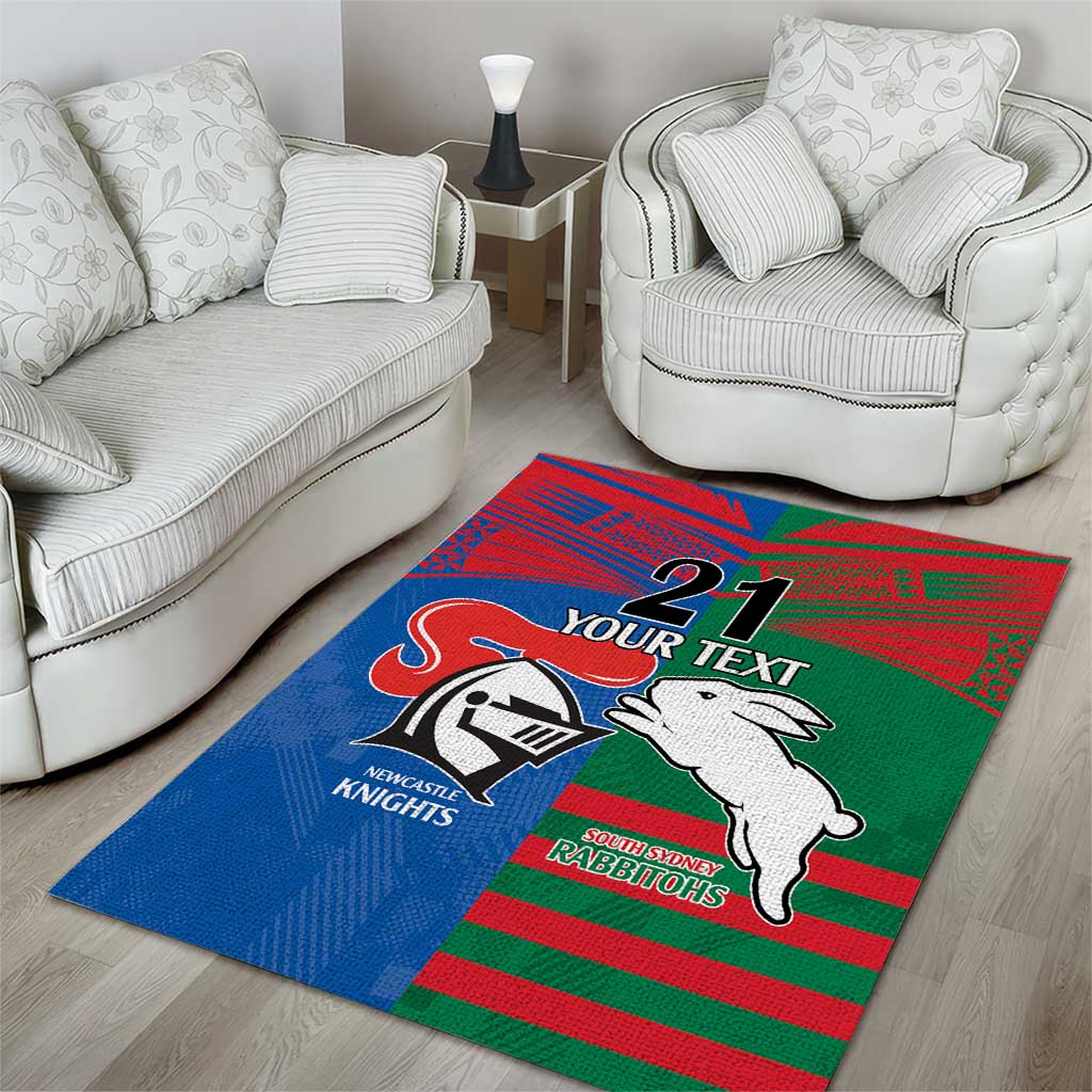 Custom Knights and Rabbitohs Rugby Area Rug Sporty Style