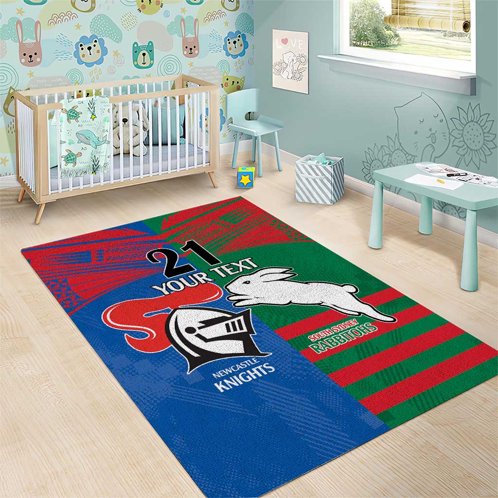 Custom Knights and Rabbitohs Rugby Area Rug Sporty Style