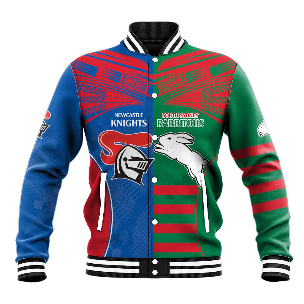 Custom Knights and Rabbitohs Rugby Baseball Jacket Sporty Style