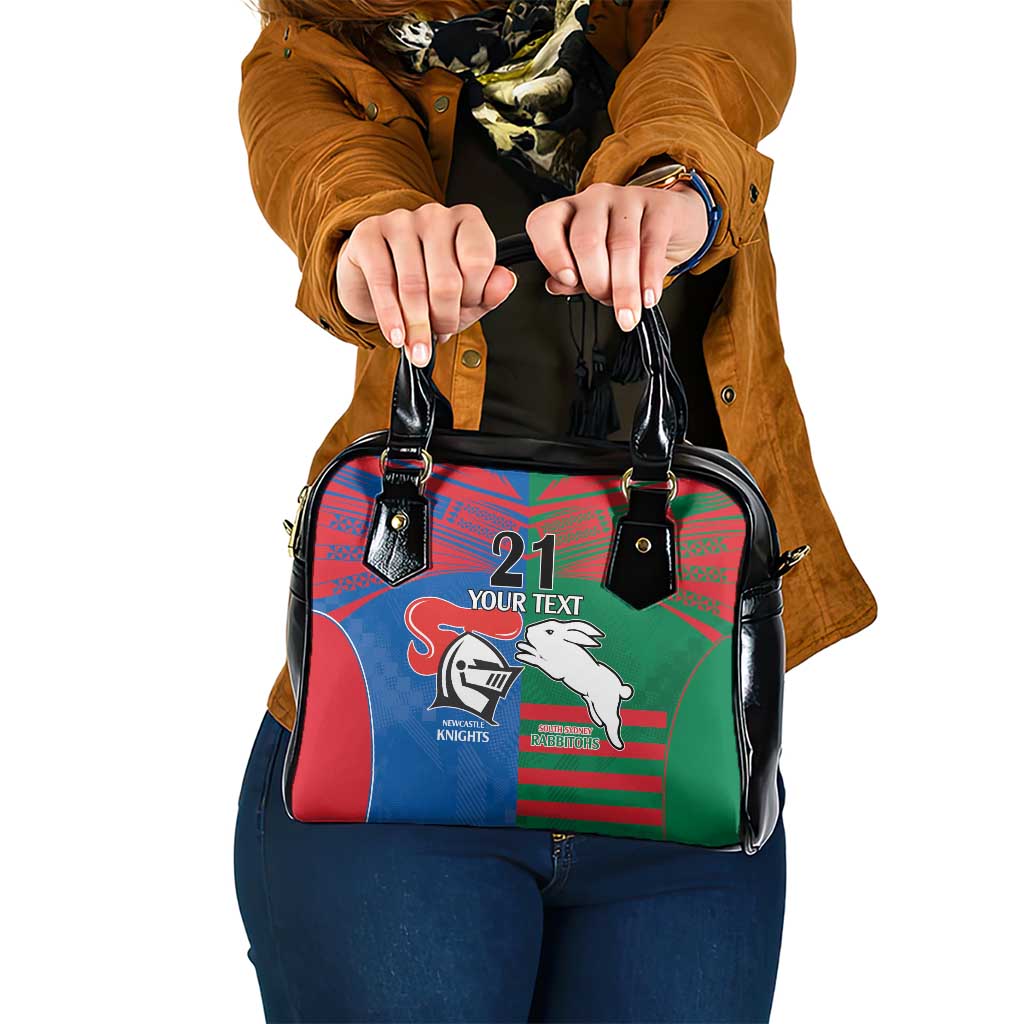 Custom Knights and Rabbitohs Rugby Shoulder Handbag Sporty Style