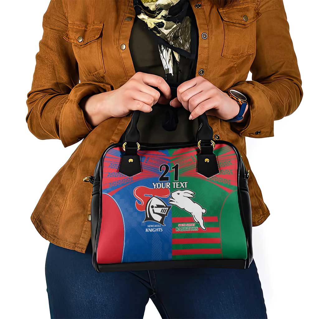 Custom Knights and Rabbitohs Rugby Shoulder Handbag Sporty Style