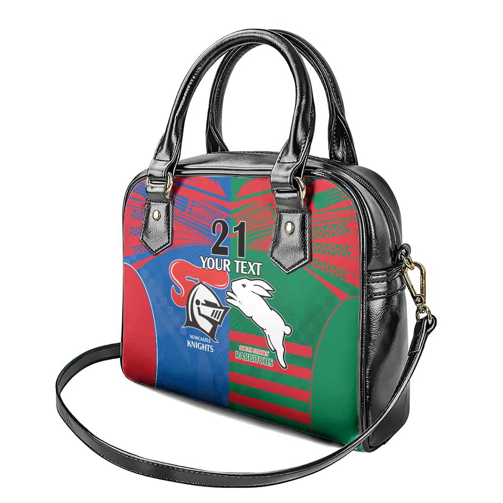 Custom Knights and Rabbitohs Rugby Shoulder Handbag Sporty Style