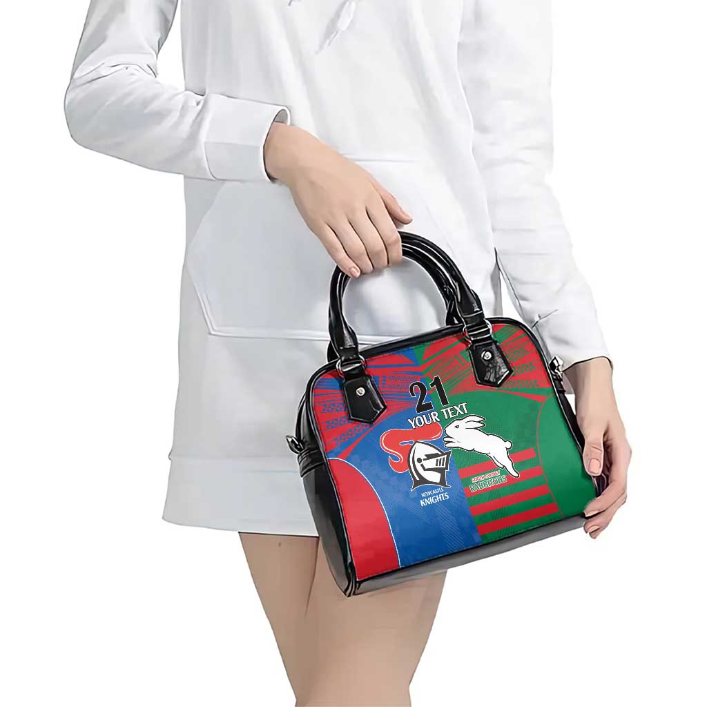 Custom Knights and Rabbitohs Rugby Shoulder Handbag Sporty Style