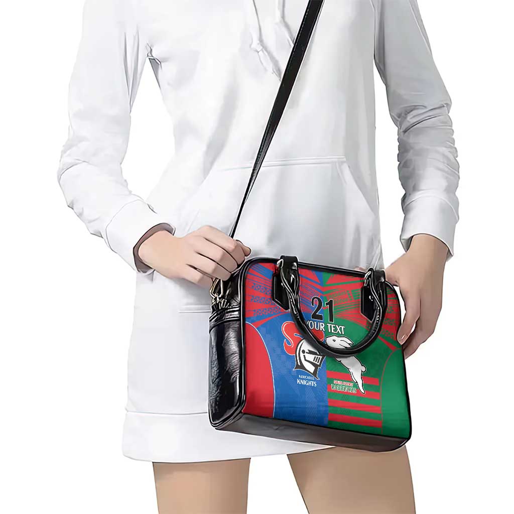 Custom Knights and Rabbitohs Rugby Shoulder Handbag Sporty Style