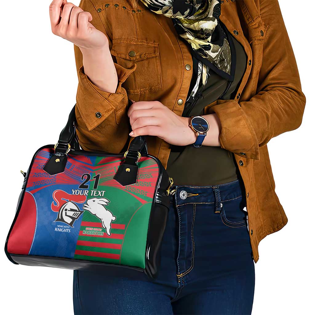 Custom Knights and Rabbitohs Rugby Shoulder Handbag Sporty Style