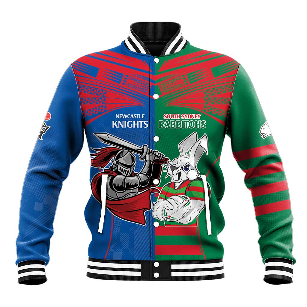 Custom Knights and Rabbitohs Mascot Together Baseball Jacket